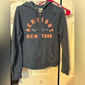 Blue Grey Aeropostale Full Zip-Up Jacket